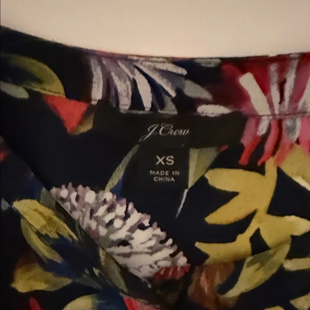 J. Crew Multicolor Floral Blouse XS 100%silk